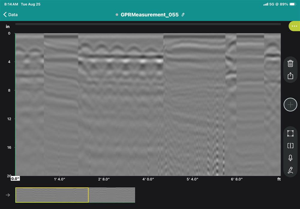 GPR line scan, second session